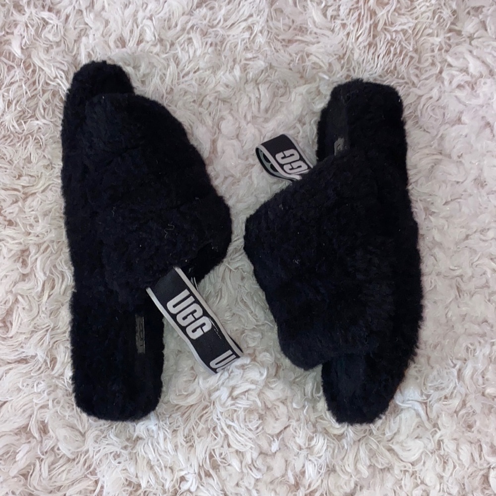 UGG FLUFF YEAH SLIDE - BLACK